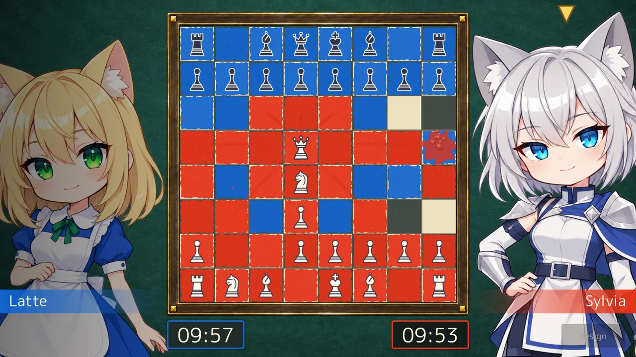 盤面全体が勝負の舞台。